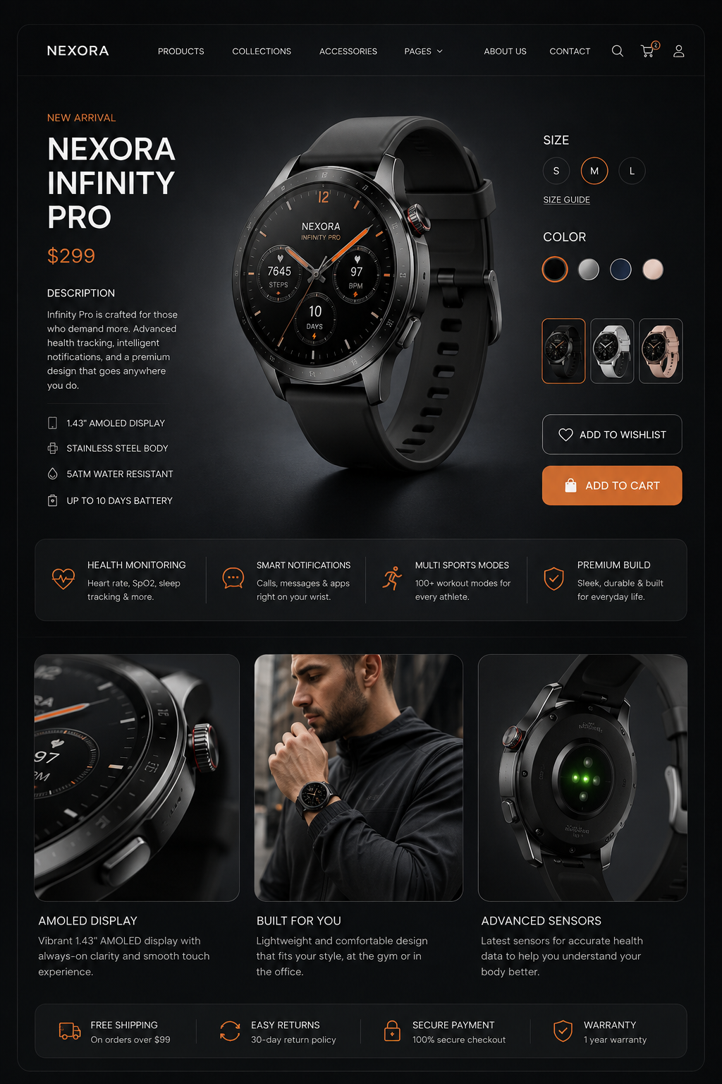 Nexora Infinity Pro product website