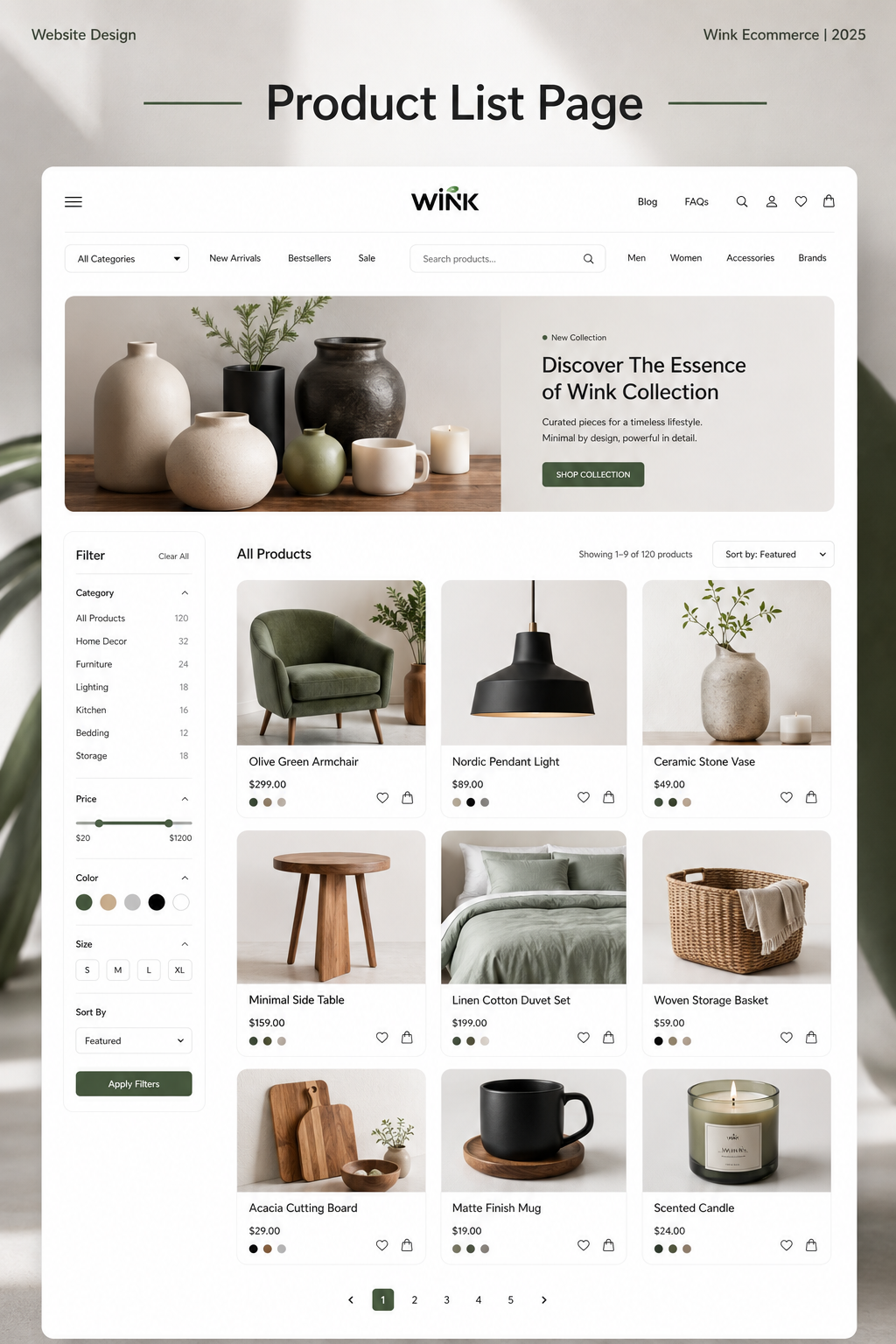 Product list ecommerce catalogue