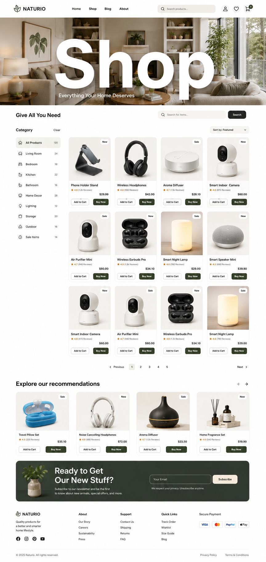 Shop ecommerce website